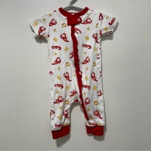 La Luna Charming crawfish pima cotton Print Kids Footie